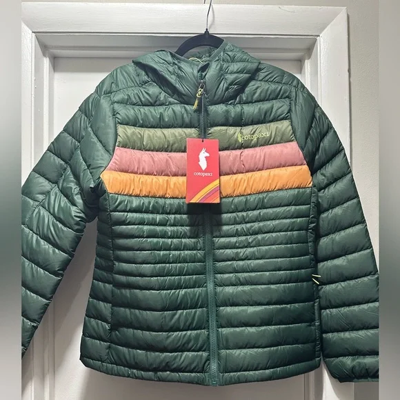 Cotopaxi Fuego Down Hooded Jacket - Cargo Stripes. Women’s Medium Size. NWT - Picture 4 of 6